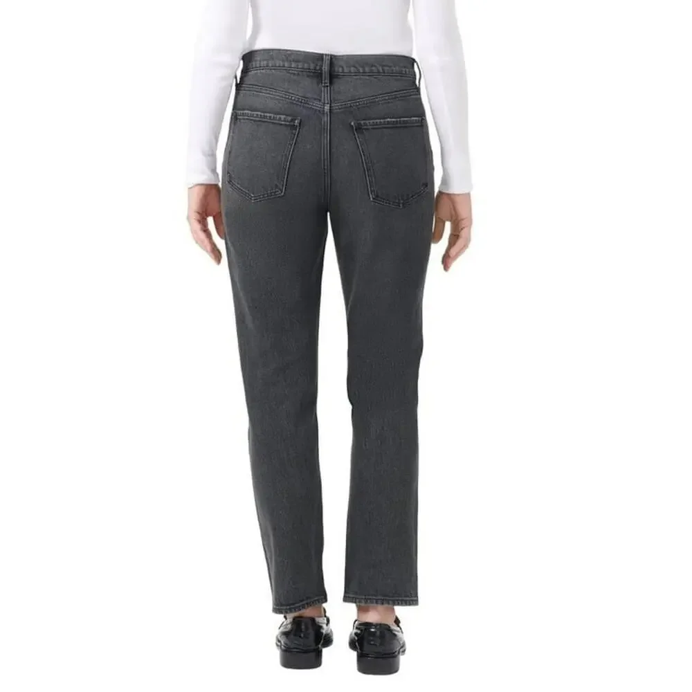 Kirkland Signature Women's High Rise Straight Jeans Gray Size 20 Inseam 28